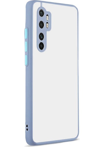 - Xiaomi Mi Note 10 Lite - Kılıf Arkası Buzlu Renkli Düğmeli Hux Kapak - Mor - T14541