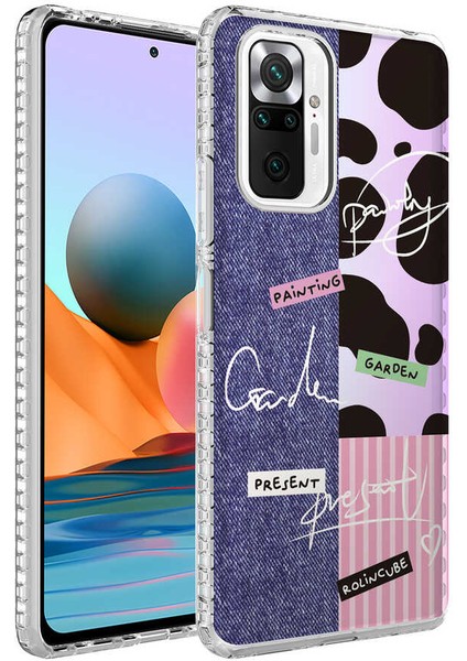 - Xiaomi Redmi Note 10 Pro - Kılıf Kenarlı Renkli Desenli Elegans Silikon Kapak