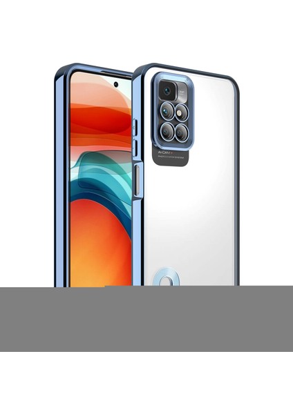- Xiaomi Redmi 10 - Kılıf Kamera Korumalı Logo Gösteren Omega Kapak - Sierra Mavi - T25696