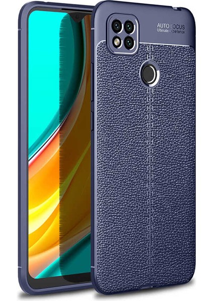 - Xiaomi Redmi 9C - Kılıf Auto Focus Karbon Niss Silikon Kapak - Lacivert - T14464