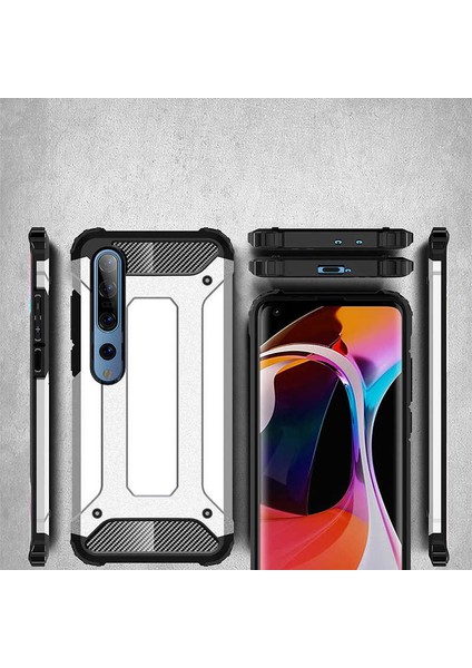 - Xiaomi Mi 10 - Kılıf Çift Katman Zırh Tank Crash Military Kapak - Siyah - T11882 fırsatları