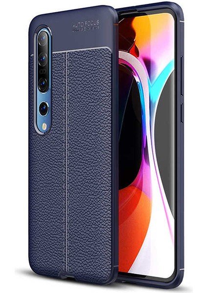 - Xiaomi Mi 10 - Kılıf Auto Focus Karbon Niss Silikon Kapak - Lacivert - T11835