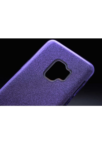 - Samsung Galaxy S9 - Kılıf Simli Koruyucu Shining Silikon - Mor - T1807 modelleri