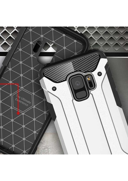 - Samsung Galaxy S9 - Kılıf Çift Katman Zırh Tank Crash Military Kapak - Gold