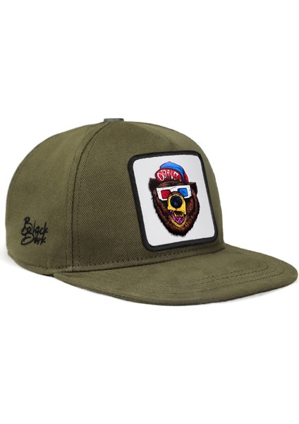V1 Hip Hop Kids Ayı - 2 Kod Logolu Haki Çocuk Şapka (Cap)