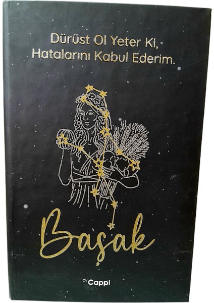 Çilekhomeavm Başak Burcu Burç Defter 14*20 Sert Kapak Çizgili Kabartmalı Defter