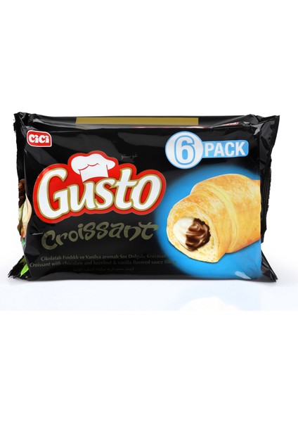 Gusto Kruvasan Çikolata Vanilyalı 45 gr. 6 Adet (1 Kutu)