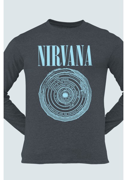 Daire Daire Nirvana Antrasit Uzun Kol Kadın Penye Tişört fiyatları