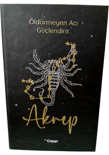 Çilekhomeavm Akrep Burcu Burç Defter 14*20 Sert Kapak Çizgili Kabartmalı Defter