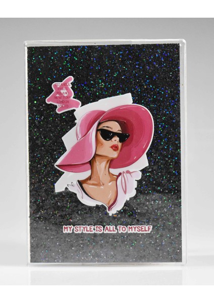 Şapkalı Siyah Simli Defter