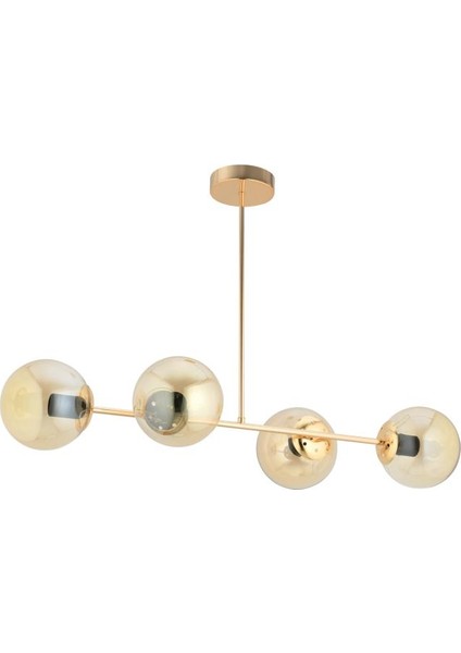 Istanbul Avize Vina 4'lü Gold Sarı Glop Camlı Avize fırsatları