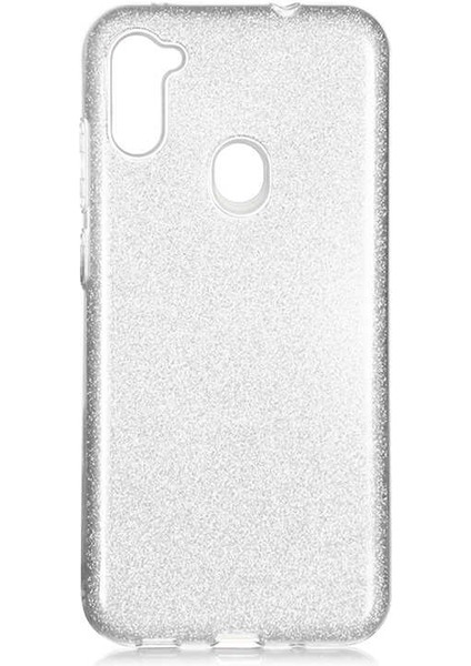 - Samsung Galaxy A11 - Kılıf Simli Koruyucu Shining Silikon - Gri - T13722