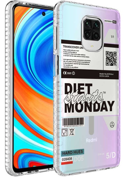 - Xiaomi Redmi Note 9 Pro - Kılıf Airbag Kenarlı Renkli Desenli Silikon Elegans Kapak - NO5 - T24970