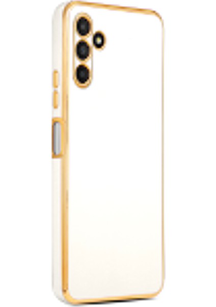 - Samsung Galaxy A04S - Kılıf Parlak Renkli Bark Silikon Kapak - Beyaz - T25796