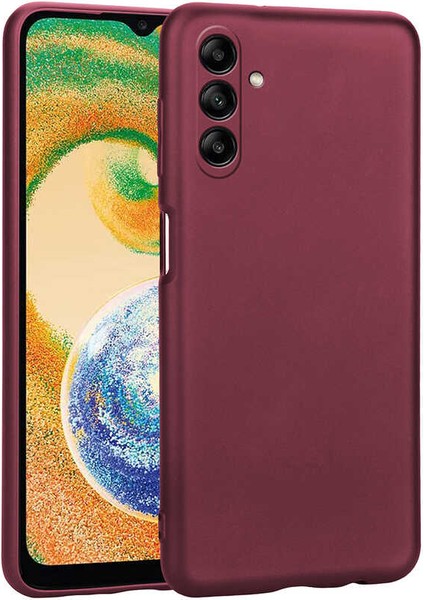 - Samsung Galaxy A04S - Kılıf Mat Soft Premier Silikon Kapak - Mürdüm - T24380