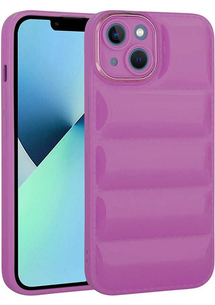 - Apple iPhone 14 Plus - Kılıf Kamera Korumalı Parlak Airbag'li Galya Kapak - Mor - T25270
