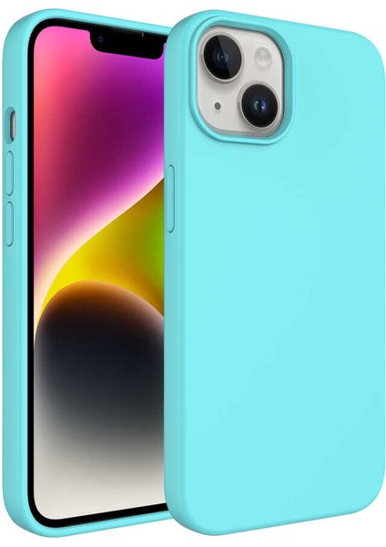 - Apple iPhone 14 Plus - Kılıf Sıvı Teknolojili Silinebilir Sert Kivi Kapak - Turkuaz
