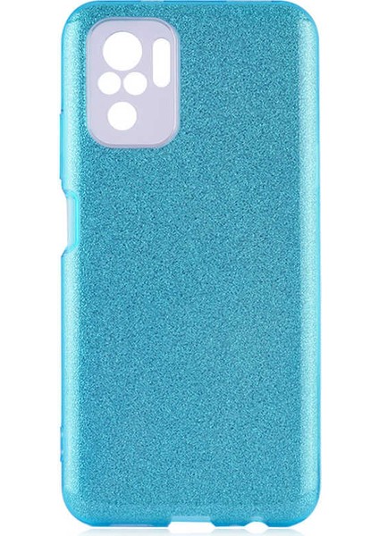 - Xiaomi Redmi Note 10S - Kılıf Simli Koruyucu Shining Silikon - Mavi