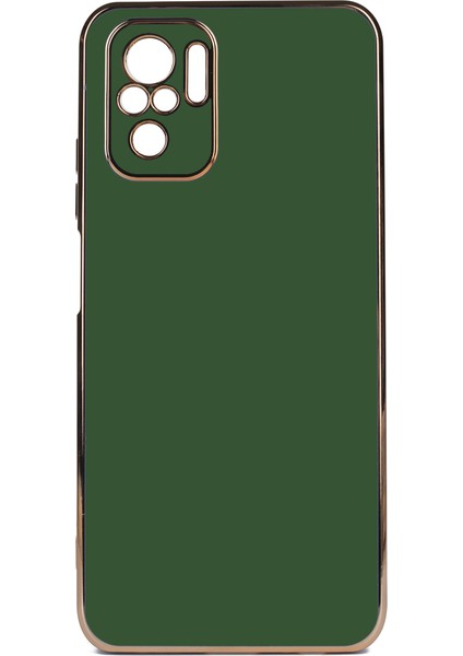 - Xiaomi Redmi Note 10S - Kılıf Parlak Renkli Bark Silikon Kapak - Koyu Yeşil