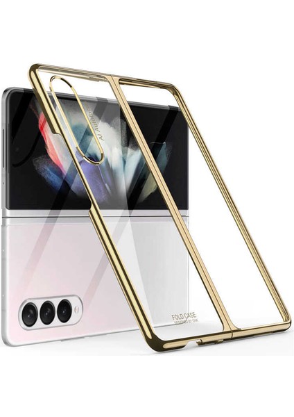 - Samsung Galaxy Z Fold 3 - Kılıf Koruyucu Kılıf Kıpta Kapak - Gold - T18413