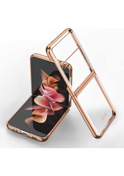 - Samsung Galaxy Z Flip 3 - Kılıf Koruyucu Kılıf Kıpta Kapak - Gold - T18459