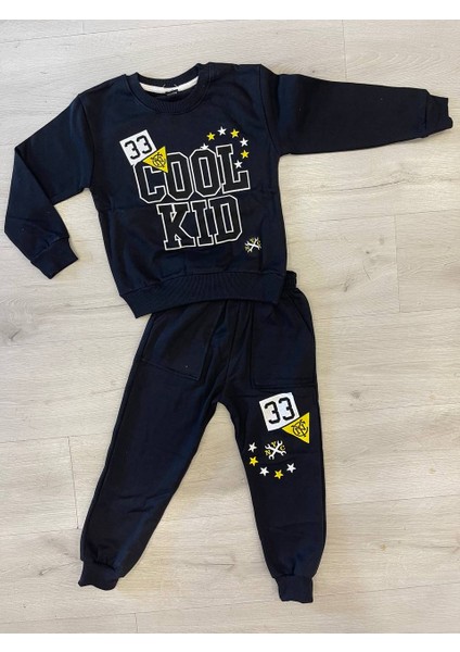 Erkek Çocuk Kışlık Pamuklu 3 Iplik Şardonlu Sweatshirt Eşofman Alt-Üst Takım fırsatları
