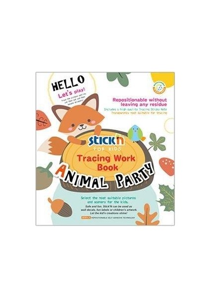 Stickn Sevimli Hayvanlar Çıkartma Kitabı 20X15CM 30 Sayfa