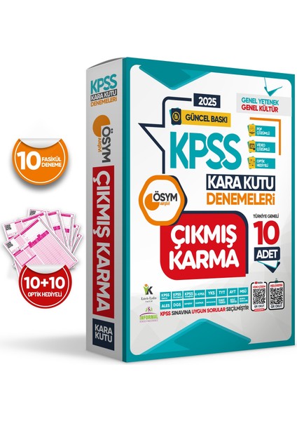 KPSS 2025 ÖSYM Çıkmış Karma Karakutu Genel Kültür Genel Yetenek 10'lu Dijital Çözümlü Denemeleri