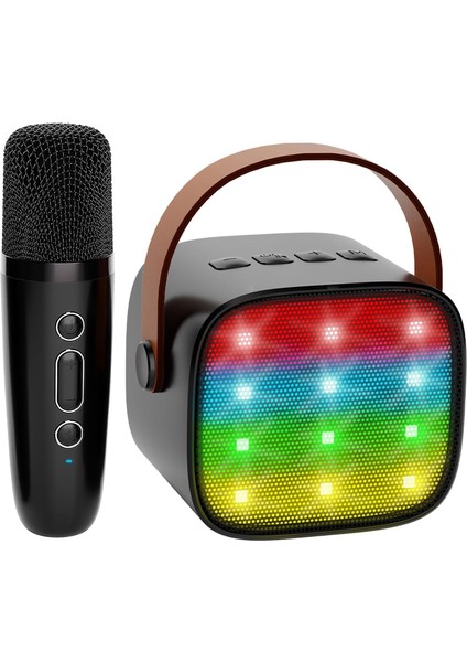 Çocuklar için Mini Karaoke Makinesi Kablosuz Mikrofonlu Taşınabilir Bluetooth Hoparlör (Yurt Dışından)