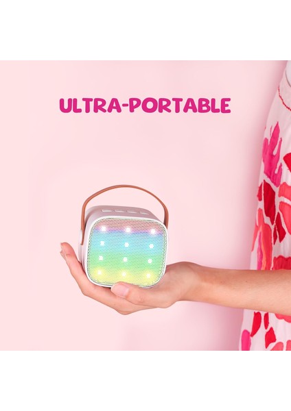 Çocuklar için Mini Karaoke Makinesi Kablosuz Mikrofonlu Taşınabilir Bluetooth Hoparlör (Yurt Dışından)