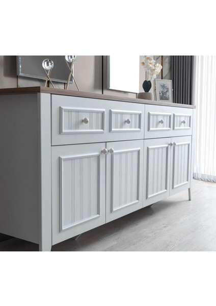 Yalı Yemek Odası Aynalı Konsol Büfe 180X45X84