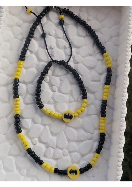 Amabel Jewelerys Batman Figürlü Kumboncuk Kolye ve Bileklik