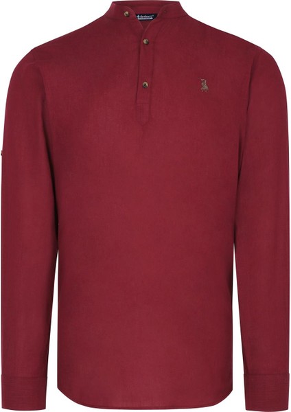 G783 Dewberry Hakim Yaka Erkek Gömlek-Bordo
