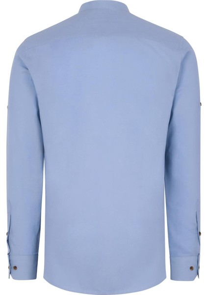 G783 Dewberry Hakim Yaka Erkek Gömlek-Mavi fiyatları