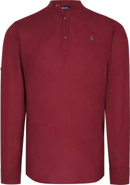 G783 Dewberry Hakim Yaka Erkek Gömlek-Bordo
