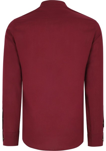 G783 Dewberry Hakim Yaka Erkek Gömlek-Bordo fiyatları