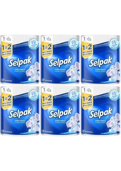 Dev Rulo Havlu 3 Katlı x 6 Adet