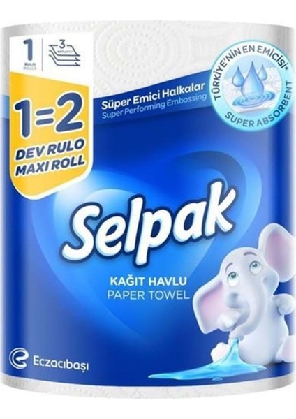 Dev Rulo Havlu 3 Katlı x 6 Adet