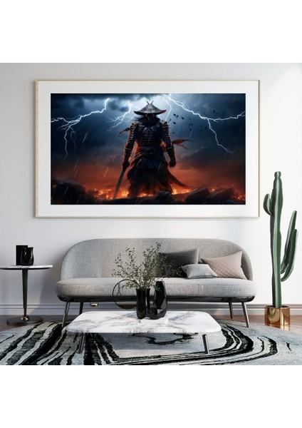 Samuray Şimşek Vakti 90X60 8684660336154 Pvc Çerçevesiz Tablo