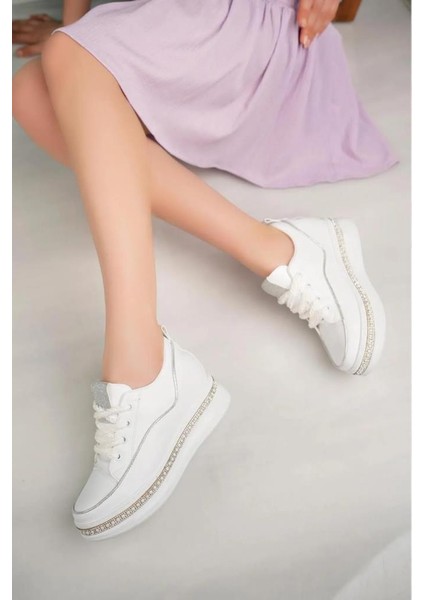 Snicker 02960 Taşlı Kadın Gizli Topuklu Spor Ayakkabı