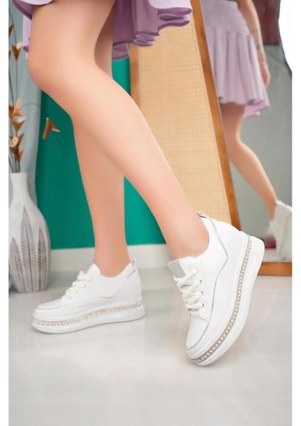 Snicker 02960 Taşlı Kadın Gizli Topuklu Spor Ayakkabı