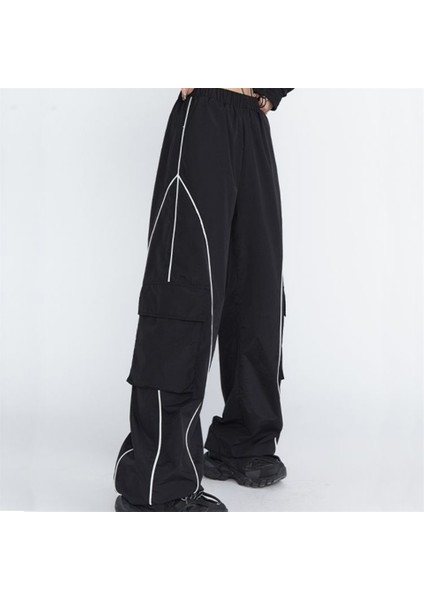 Cargo Pocket Lines Detail Wide Leg Tracksuit