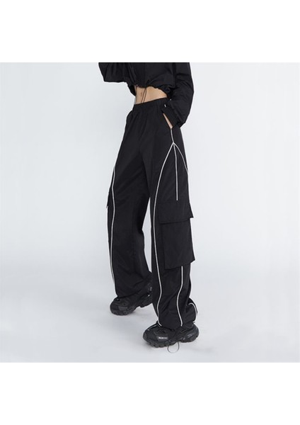 Cargo Pocket Lines Detail Wide Leg Tracksuit