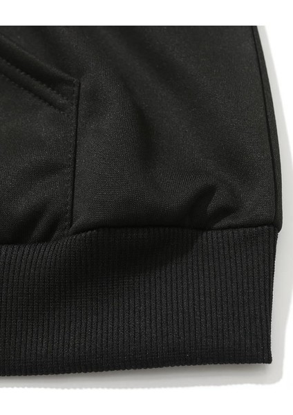 Y2K Star Baskılı Siyah Kapşonlu Sweatshirt