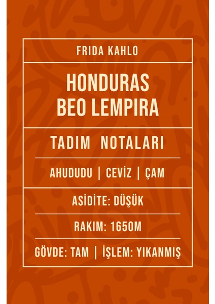 Honduras Beo Lempira Filtre Kahve 1kg - Kağıt Filtre Öğütüm fiyatları