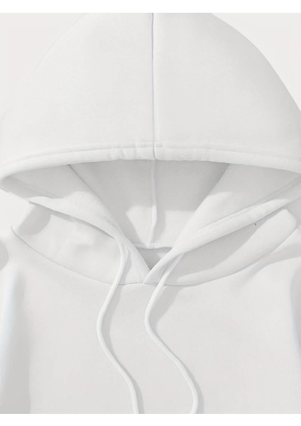 Mc Laren Baskılı Beyaz Kapşonlu Sweatshirt
