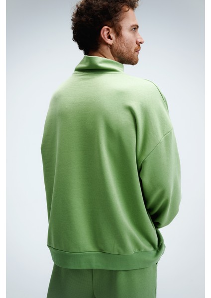 Erkek Timeless Fermuarlı Fıstık Yeşili Sweatshirt indirimleri