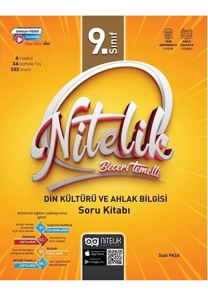 Nitelik Yayınları 9. Sınıf Din Kültürü ve Ahlak Bilgisi Soru Kitabı Beceri Temelli