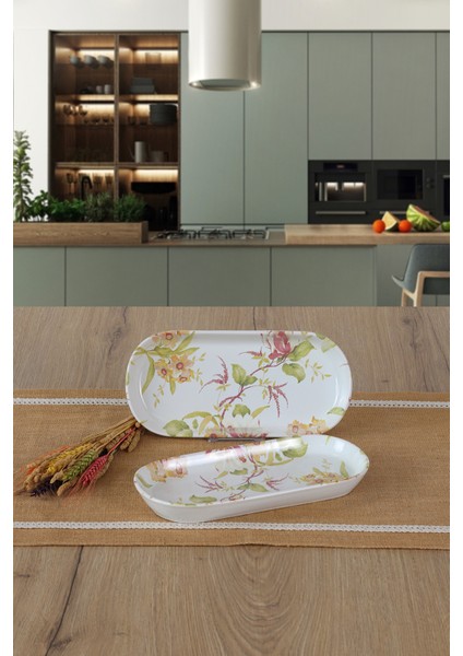 Çiçek Bahçesi 26CM Kayık Tabak 2 Adet