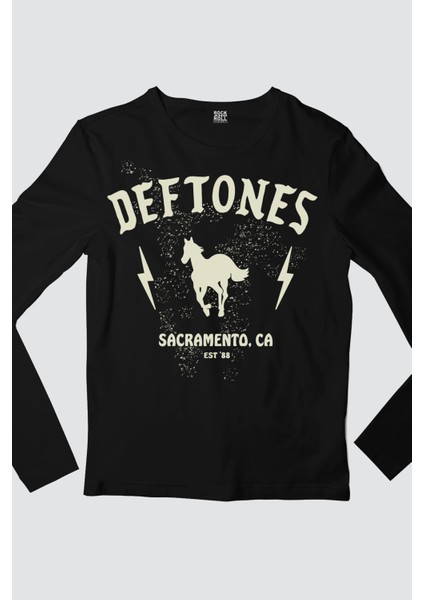 Deftones Siyah Uzun Kollu Kadın Penye Tişört fiyatları